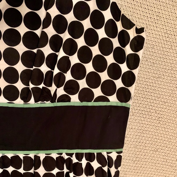 Black and white polkadot sleeveless swing dress - Picture 12 of 14